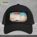 Nebraska Rusty Blank Novelty License Plate Hat Mesh / Black