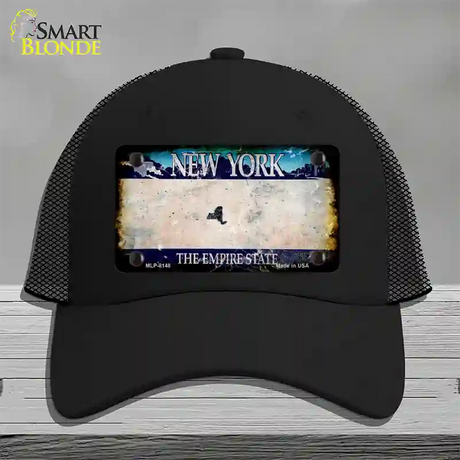 New York Rusty Blank Novelty License Plate Hat Mesh / Black