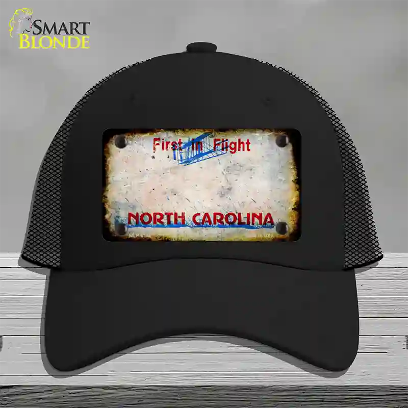 North Carolina Rusty Blank Novelty License Plate Hat Mesh / Black