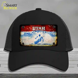 Utah Rusty Blank Novelty License Plate Hat Mesh / Black