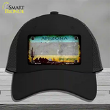 Arizona Gray Rusty Blank Novelty License Plate Hat Black Mesh