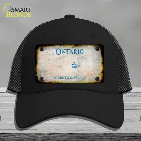 Ontario Canada Rusty Blank Novelty License Plate Hat Mesh / Black