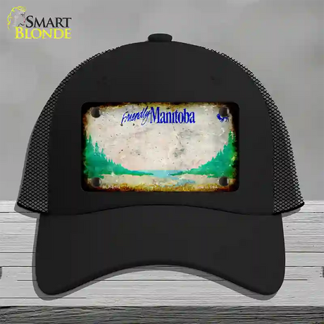 Manitoba Rusty Blank Novelty License Plate Hat Mesh / Black