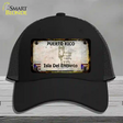 Puerto Rico Rusty Blank Novelty License Plate Hat Mesh / Black