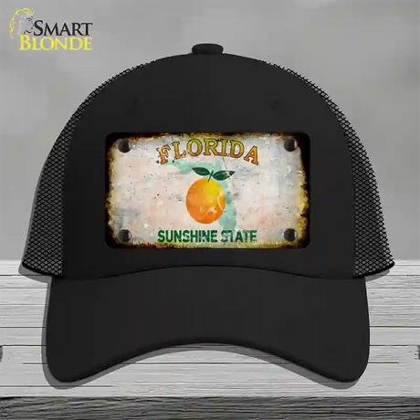 Florida Orange Rusty Blank Novelty License Plate Hat Mesh / Black