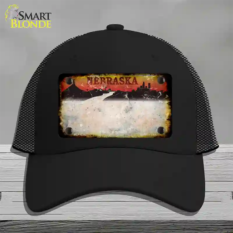 Nebraska Amber Rusty Blank Novelty License Plate Hat Mesh / Black