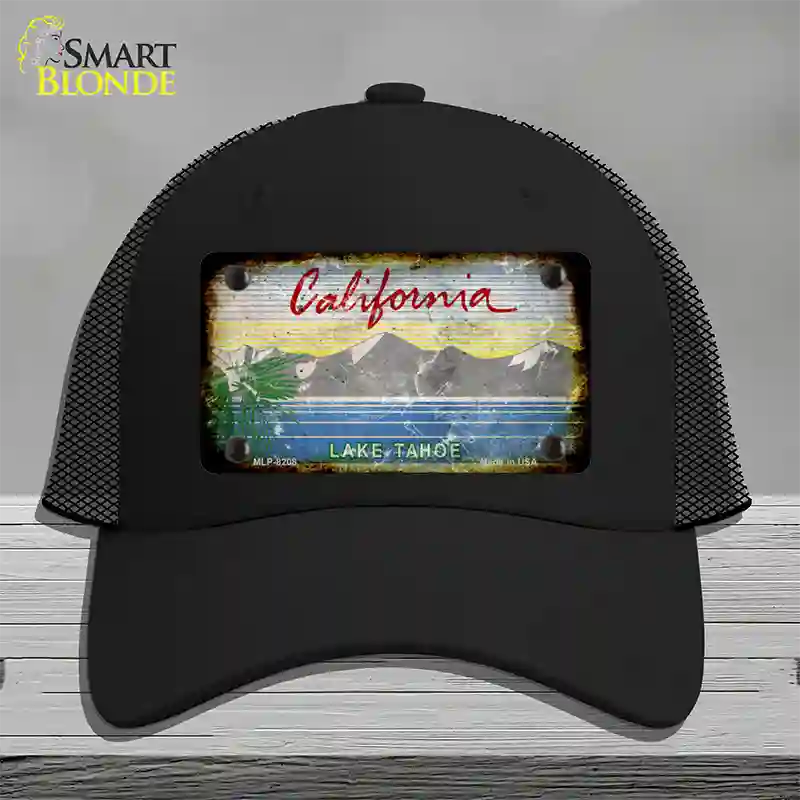 California Lake Tahoe Rusty Blank Novelty License Plate Hat Mesh / Black