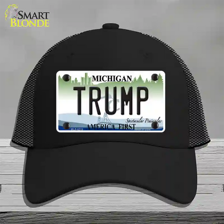 Trump Michigan Novelty License Plate Hat Mesh / Black