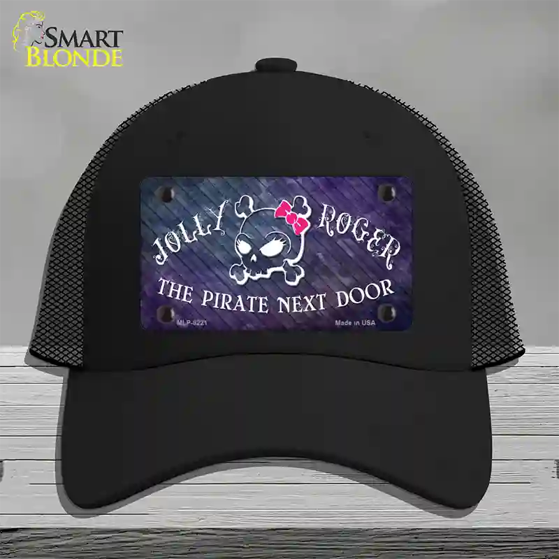 The Pirate Next Door Novelty License Plate Hat Mesh / Black