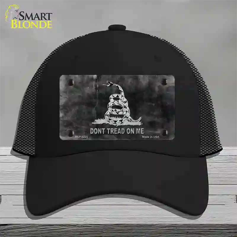 Dont Tread On Me Black Novelty License Plate Hat Mesh / Black