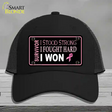 Breast Cancer Survivor Ribbon Novelty License Plate Hat Mesh / Black