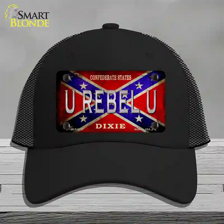 U Rebel U Novelty License Plate Hat Mesh / Black