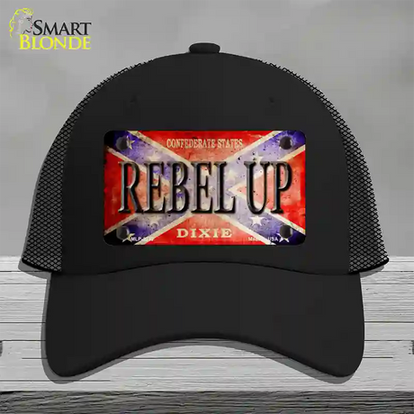 Rebel Up Novelty License Plate Hat Mesh / Black