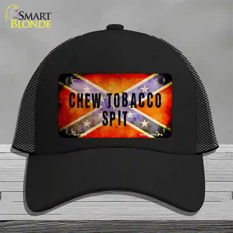 Chew Tobacco Spit Novelty License Plate Hat Mesh / Black