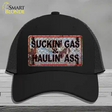 Suckin Gas Haulin Ass Vintage Novelty License Plate Hat Mesh / Black