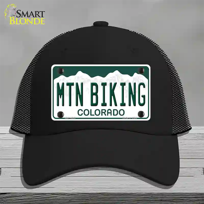 Mtn Biking Colorado Novelty License Plate Hat Mesh / Black