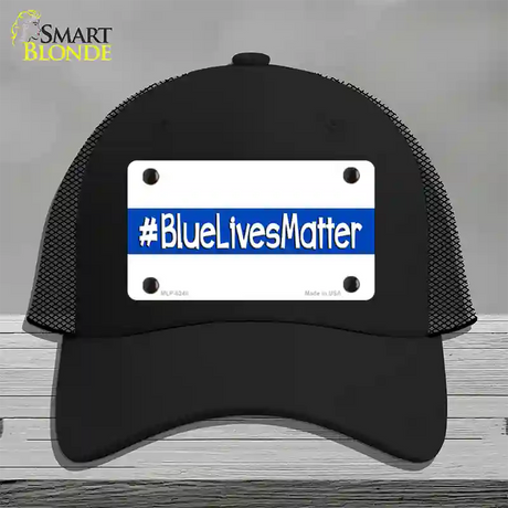 Blue Lives Matter Novelty License Plate Hat Mesh / Black