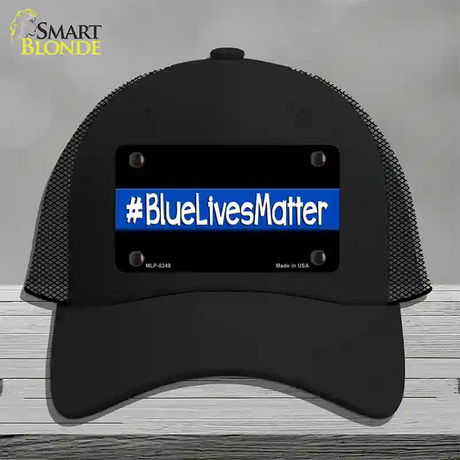 Blue Lives Matter Black Novelty License Plate Hat Mesh / Black