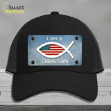 I Am A Christian Novelty License Plate Hat Mesh / Black