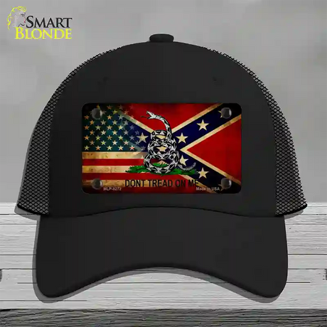 American Confederate Dont Tread Novelty License Plate Hat Mesh / Black