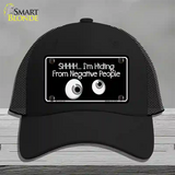 Hiding From Negative People Novelty License Plate Hat Mesh / Black