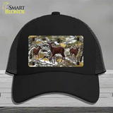 Deer On Camo Novelty License Plate Hat Mesh / Black