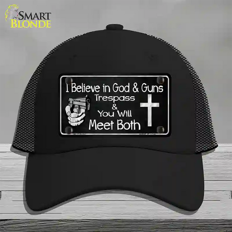 God And Guns Novelty License Plate Hat Mesh / Black