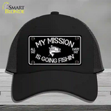 My Mission Is Fishin Novelty License Plate Hat Mesh / Black