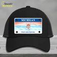 Michigan Great Lakes Blank Novelty License Plate Hat Mesh / Black