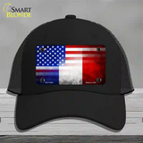 United States France Flag Fade Novelty License Plate Hat Mesh / Black