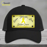 Bladder Cancer Ribbon Novelty License Plate Hat Mesh / Black