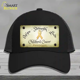 Childhood Cancer Ribbon Novelty License Plate Hat Mesh / Black