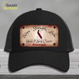 Head and Neck Cancer Ribbon Novelty License Plate Hat Mesh / Black