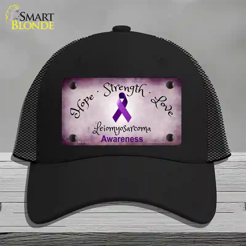 Leiomyosarcoma Cancer Ribbon Novelty License Plate Hat Mesh / Black