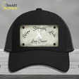 Lung Cancer Ribbon Novelty License Plate Hat Mesh / Black