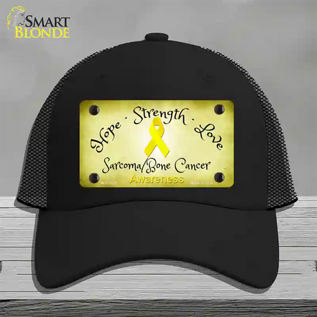 Sarcoma Bone Ribbon Novelty License Plate Hat Mesh / Black