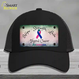 Thyroid Cancer Ribbon Novelty License Plate Hat Mesh / Black