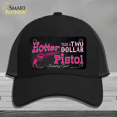 Two Dollar Pistol Novelty License Plate Hat Mesh / Black