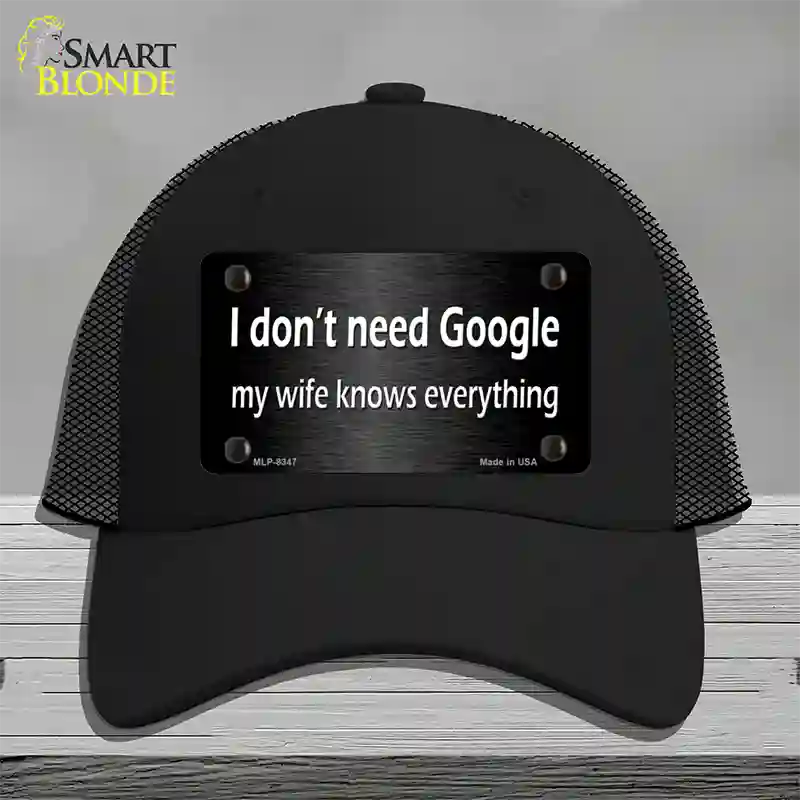 Dont Need Google Novelty License Plate Hat Mesh / Black