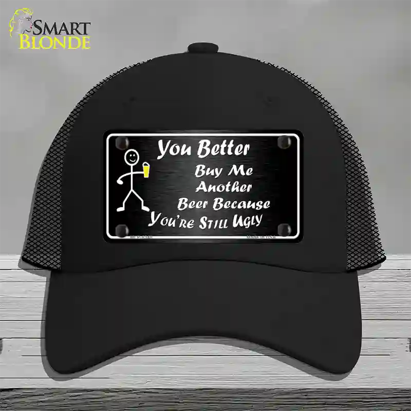 Buy Me Another Beer Novelty License Plate Hat Mesh / Black