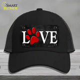 Love Paw Novelty License Plate Hat Mesh / Black