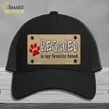 Rescued Is My Favorite Novelty License Plate Hat Mesh / Black