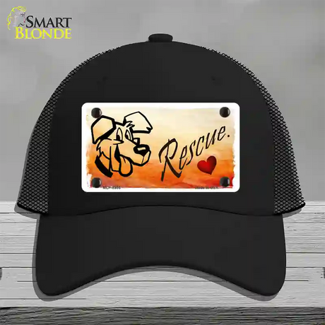 Rescue Dog Novelty License Plate Hat Mesh / Black