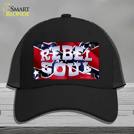 Rebel Soul Novelty License Plate Hat Mesh / Black