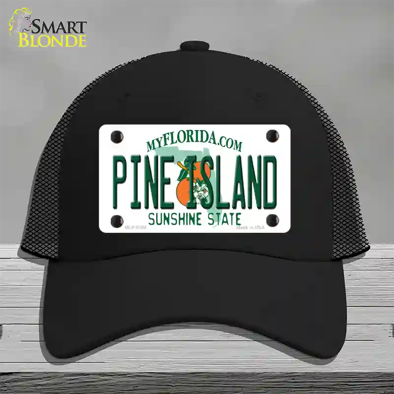 Pine Island Novelty License Plate Hat Mesh / Black