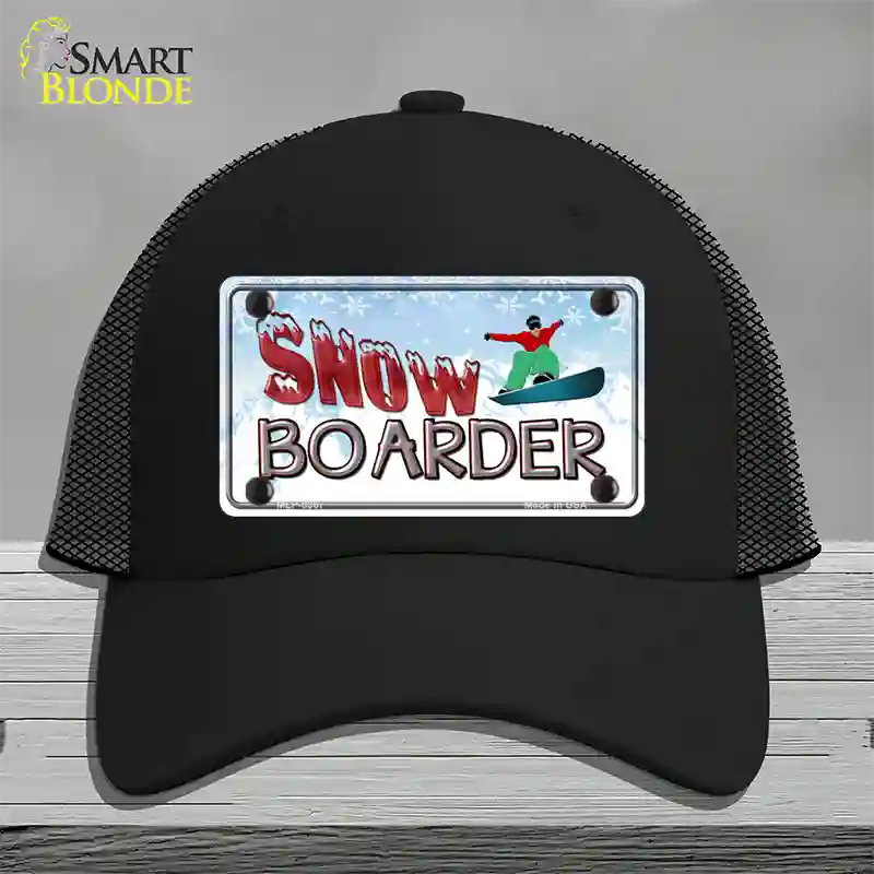 Snow Boarder Novelty License Plate Hat Mesh / Black