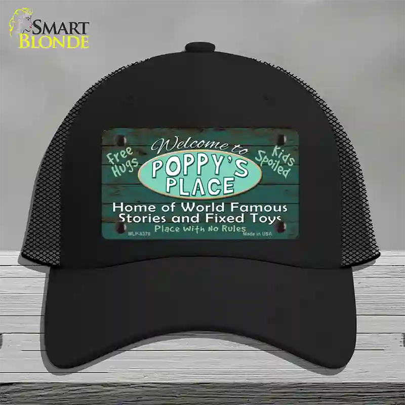 Poppys Place Novelty License Plate Hat Mesh / Black