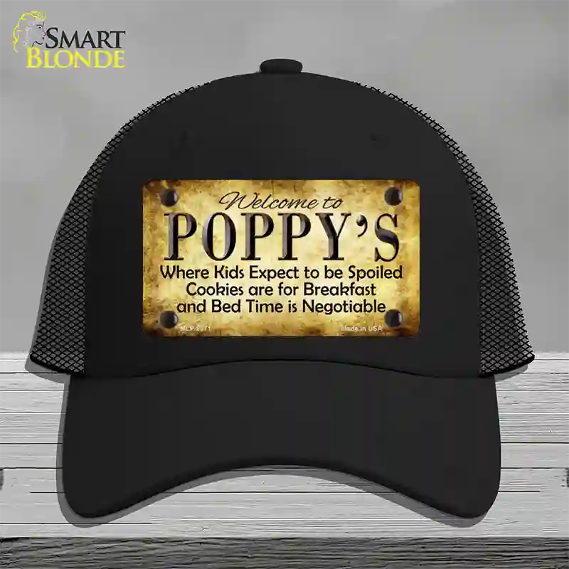 Poppys Novelty License Plate Hat Mesh / Black