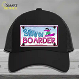 Snow Boarder Girl Novelty License Plate Hat Mesh / Black