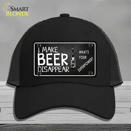 I Make Beer Disappear Novelty License Plate Hat Mesh / Black